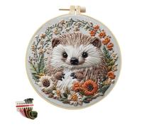 artcici Embroidery Kits Interesting Animals Patterns for Intermediate Adults, Full Range Next-Level Cross Stitch Needlework Supplies (Hedgehog)