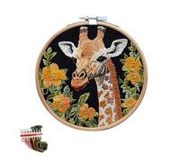 artcici Embroidery Kits Interesting Animals Patterns for Intermediate Adults, Full Range Next-Level Cross Stitch Needlework Supplies (Giraffe)