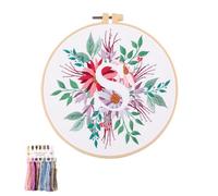 artcici Embroidery Kits Plant Flower Leaf English Letter Patterns for Beginners Adults, Full Range Embroidery Starter Kits Cross Stitch Needlework Supplies (Letter S)