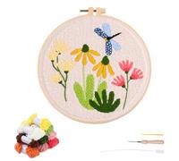 artcici Punch Needle Kit for Beginners with Insect Dragonfly Wild Flower Pattern Tool and Yarn, Easy Embroidery Rug Hooking Set (Dragonfly)