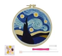 artcici Punch Needle Kit for Beginners with Starry Sky Pattern Tool and Yarn, Easy Embroidery Rug Hooking Set (Starlit Sky)