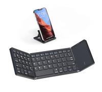 Artciety Foldable Bluetooth Keyboard, Folding Portable Wireless Keyboard with touchpad,Travel Pocket Keyboard for iOS Android Windows Mac Smartphone Tablet & Laptop, Sync Up to 3 Devices, Black