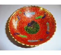 Artcollectibles Diwali Gift Brass designer Bowl Plate Snack Bowl -decorative and hand painted