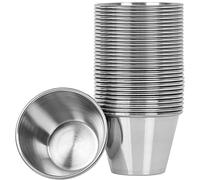 Artcome 30 Pack Stainless Steel Condiment Sauce Cups Great for Dipping and Portion Cups, 2.5 oz
