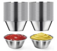 Artcome 36 Pack Stainless Steel Condiment Sauce Cups Great for Dipping and Portion Cups, 1.5 oz