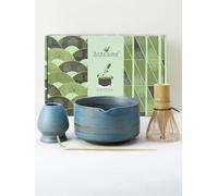 Artcome Japanese Matcha Bowl Set with Pouring Spout, Ceramic Matcha Whisk Holder, Bamboo Tea Scoop, Matcha Whisk, and Tea Manual - Traditional Chawan Set for Matcha Lovers