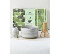Artcome Matcha Bowl Set with Spout - Handmade Ceramic Chawan, Bamboo Whisk, Whisk Holder, Tea Scoop, and Matcha Manual - Japanese Tea Ceremony Set