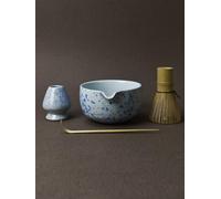 Artcome Matcha Tea Set - Ceramic Matcha Bowl with Pouring Spout, Bamboo Whisk, Whisk Holder, Tea Scoop & Matcha Manual - Complete Traditional Japanese Tea Ceremony Kit for Home, Office, or Gift, Blue