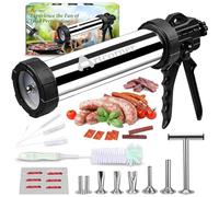 Artcorner Professional Jerky Gun for Ground Meat | 2.5LB Capacity Jerky Maker Kit with 5 Attachments, 2 Brushes & Storage Net (Food Grade)