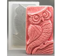 ARTCRAFTMOLDS Owl Silicone Soap Mold - Woodland Owl Relief Bar Mold, Flexible Reusable Silicone Mold for Cold Process & Melt and Pour Soap, Candles & Craft Projects