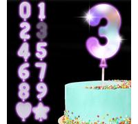 ArtCreativity LED Numeric Birthday Cake Topper - Light Up Number Cake Toppers with 3 Eye-Catching Modes - Anniversary and Birthday Cake Decorations - LED Cake Decor for Any Age (#3)