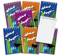 ArtCreativity Mini Superhero Notebooks, Pack of 12, Small Comic Inspired Spiral Notepads, Cute Stationery Supplies for School and Office, Fun Birthday Party Favors, Goodie Bag Fillers for Kids
