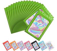 Artcut 100 PCS Smell Proof Mylar Bags Holographic Packaging Bags, Resealable Odor Proof Bag(Green, 5.5 * 7.9inch)