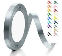 Artcut 10mm × 22m Silver Satin Ribbon, Ribbons for Gift Wrapping, Ribbons for Crafting, Balloon, Cake, Gift, Ribbon for Balloons, Mothers Day Gifts