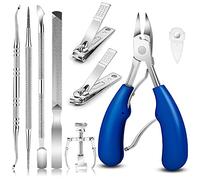 ARTCUT 9PCS Professional Nail Clippers Set, Stainless Steel Manicure Kit with Ingrown Toenail Tool, Pedicure Tool Set, Small Nail Clippers, Travel Nail Kit, Nail Care Kit for Men and Women (Blue)
