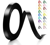 Artcut Black 10mm × 22m Satin Ribbon, Ribbons for Gift Wrapping, Ribbons for Crafting, Balloon, Cake, Gift, Ribbon for Balloons, Mothers Day Gifts