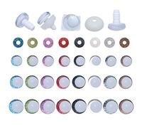 ARTCXC 96Pcs 18-25mm 3D Glitter Safety Eyes with Washers for Crocheting White Eyeball Moon Safety Eyes for Amigurumi Crochet Eyes for DIY Making Plush Animal Doll Puppet Animal.etc DIY Project