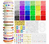 ARTDOT 5342 Pcs Polymer Clay Beads for Friendship Bracelet Making Kit, 24 Colors Organized Heishi Beads Set for TS Bracelet Crafts with Letter Beads for Bestie Friend Gifts