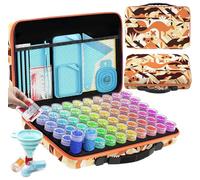 ARTDOT 5D Diamond Art Storage Boxes with 60 Slots, 101pcs Diamond Painting Accessories and Tools Kits with Pens for Adults(Orange)