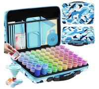 ARTDOT 5D Diamond Art Storage Boxes with 60 Slots, 101pcs Diamond Painting Accessories and Tools Kits with Pens for Adults(Blue)