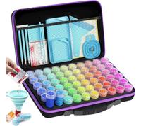 ARTDOT 60 Slots Diamond Art Storage Boxes Kits for Adults, Portable Diamond Painting Accessories and Tools Kit for Bead Organization and Storage