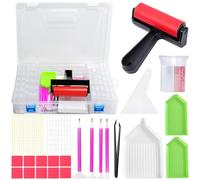 ARTDOT Diamond Painting Storage Box Kit with Bead Storage Box, Art Accessories, Tools and Roller for Adults