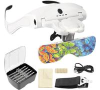 ARTDOT Magnifying Glasses with 4 LED Lights, 2 Levels Adjustable Brightness Magnifying Lamp as Diamond Art Accessories for Diamond Painting Hobbies Reading Crafts Close Cross Stitch Work Sewing