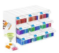 ARTDOT Storage Boxes for Diamond Art, 9 Set Stackable Craft Storage Organizers 315 Slots Individual Containers for Diamond Art Beads Nail Pill Rhinestones Seed