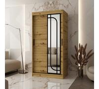 Arte Alabama Oak Artisan 100Cm Sliding Door Wardrobe For Calm Bedroom Storage