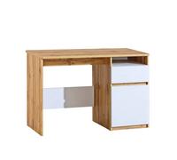Arte Arca Ar7 Computer Desk - Modern Contrast In Oak Wotan & Arctic White, H795mm W1200mm D520mm