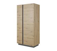 Arte Arco Contemporary 2 Hinged Door Wardrobe 5 Shelves 1 Rail Artisan Oak Effect (H)1940mm (W)970mm (D)540mm