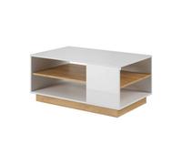 Arte Arco Contemporary Coffee Table 1 Shelf White & Oak Grandson Effect (H)460mm (W)1000mm (D)600mm