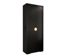 Arte Black Manhattan I Modern Compact Hinged Door Wardrobe W1000mm H2370mm D470mm - 2 Doors, 10 Shelves