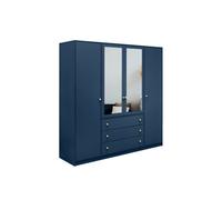 Arte Bold Dark Blue Siena Ii D4 Wardrobe 196Cm - Mirrored Elegance & Ultimate Storage