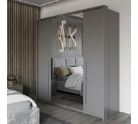 Arte Brema 210Cm Swing Bi-Folding Door Wardrobe In Grey Matte - Style And Practicality Combined