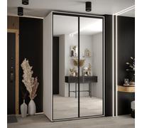 Arte Cannes Ii Sliding Mirrored Door Wardrobe 130Cm White - Bright, Modern Storage For Small Spaces