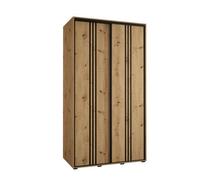 Arte Cannes Vi Sliding Door Wardrobe In Warm Oak Artisan - Premium Laminated Board - Pvc-Finished Edges - W130Cm X H205Cm X D60Cm
