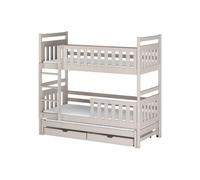 Arte Cashmere Klara Bunk Bed With Trundle & Storage W98Cm - Sleek Triple Sleeper With Practical Drawers