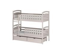 Arte Cashmere Wooden Bunk Bed Ignas With Storage W98Cm - Secure Twin Sleeper For Compact Spaces