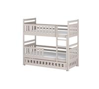Arte Cashmere Wooden Bunk Bed Olivia With Trundle 90X190Cm - Elegant, Space-Saving Triple Bed