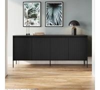 Arte Chic And Modern Large Sideboard Cabinet With Fluted Front(H)830mm (W)1930mm (D)400mm - Black Matt