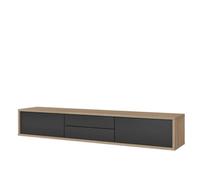 Arte Chic Frida 39 Floating Tv Cabinet 1800mm In Light Oak & Anthracite - Contemporary Media Unit H320mm D360mm