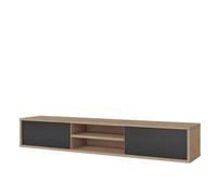 Arte Chic Frida 40 Floating Tv Cabinet 1800mm In Light Oak & Anthracite - Contemporary Media Unit H320mm D360mm