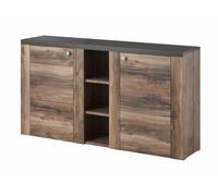 Arte Chic Larona 26 Sideboard Cabinet 1550mm Oak Satin & Touchwood - Modern Elegance H850mm D370mm