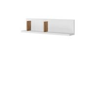 Arte Chic Massi Wall Floating Shelf In Natural Hickory & Alpine White - 1200mm X 300mm X 220mm, Stylish Storage