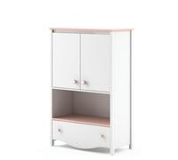 Arte Chic Mia Sideboard Cabinet In White Matt & Pink - Versatile Storage (H)1310mm X (W)850mm X (D)410mm, Perfect For Kids