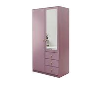 Arte Chic Plum Siena Ii D2 Wardrobe 100Cm - Functional Storage With Mirror Elegance