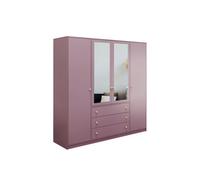 Arte Chic Plum Siena Ii D4 Wardrobe 196Cm - Mirrored Luxury & Ample Storage