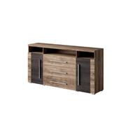 Arte Chic Roger 25 Sideboard Cabinet 1820mm In Oak Satin & Touchwood - Modern Elegance H920mm D390mm