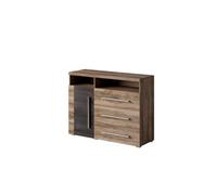 Arte Chic Roger 47 Sideboard Cabinet 1190mm In Oak Satin & Touchwood - Contemporary Elegance H920mm D390mm